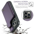 thumbnail image 3 of Mantto Case for iPhone 13 Pro Max with Card Holder, Retro PU Leather RFID Blocking Credit Card Slots Double Magnetic Clasp Flip Kickstand Shockproof Phone Cover for iPhone 13 Pro Max,Purple, 3 of 9