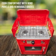 Hike Crew Camping Stove & Oven 2-Burner Portable Propane Cooker with Igniter Thermometer Carry Bag