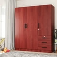 thumbnail image 7 of Woodpeckers Furniture and Mattress 61"Wide Armoire Wardrobe Closet For Hanging With 3 Drawers & Shelves, 7 of 7
