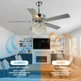 thumbnail image 3 of 52In Crystal Ceiling Fan with Lights,Modern Modern Indoor Fandelier Fan Light with 3 Speed, Black 5 Blades Reversible Fan Ceiling for Living Room,Dining Room, 3 of 19