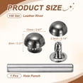thumbnail image 2 of Uxcell 100pcs Remaches de Cuero Redondos de 12mm Remaches de Cuero Picos Punk Rápidos Decoración de Artesanía de Cuero con Perforadora para Clavos de Roca Ropa Cinturones Bolsas Zapatos, Gris, 2 of 7