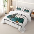 thumbnail image 3 of Catabedysis Minimal Camping Quilt Full,Campfire Tent Print Full Bedspread Sets For Boys,Multicolor,3 Pieces, 3 of 7