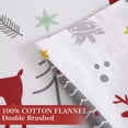 thumbnail image 5 of GlowSol Christmas Sheets Queen 100% Cotton Flannel Holiday Bed Sheet Set, Deep Pocket Fitted Sheet, Gray White Red Forest Deer, 5 of 5