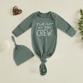 thumbnail image 2 of CAUYDY Newborn Boys Sleepwear Preemie Clothes for Girl Fall Winter Infant Long Sleeved Jumpsuit Baby One-Pieces 0-3M 6-9M 12-18M Sizes 0-3 Months,Dark Green, 2 of 4