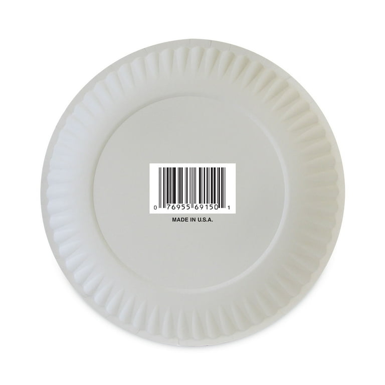 AJM Packaging Gold Label Coated Paper Plates 9 inch Dia White 100 Pack 10 Packs Carton