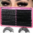 thumbnail image 1 of Eyelash Clusters Yaiseiko, 280 unidades, 100 D+200 D de grosor, 12 a 25 mm de profundidad, rizo, 1 of 7