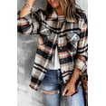 thumbnail image 4 of Cali Chic Women's Plaid Shacket Button Down Jacket Celebrity Blue Geometric Coat Top (multicolor, medium), 4 of 11