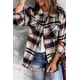 thumbnail image 3 of ABPHQTO Chaqueta con bolsillos y estampado geométrico a cuadros para mujer, 3 of 5