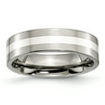 thumbnail image 1 of Titanium Sterling Silver Inlay Flat 6mm Polished Band Size 13, 1 of 6
