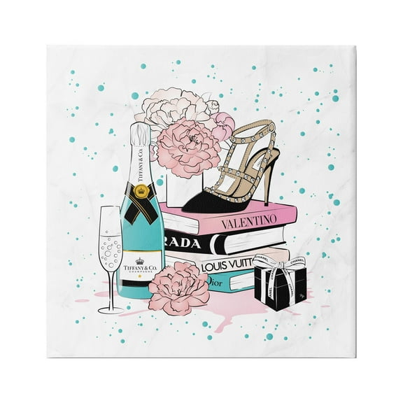 Stupell Industries Speckled Glam Accessories Beauty & Fashion Painting Gallery Wrapped Canvas Art Print Wall Art, 17 x 17
