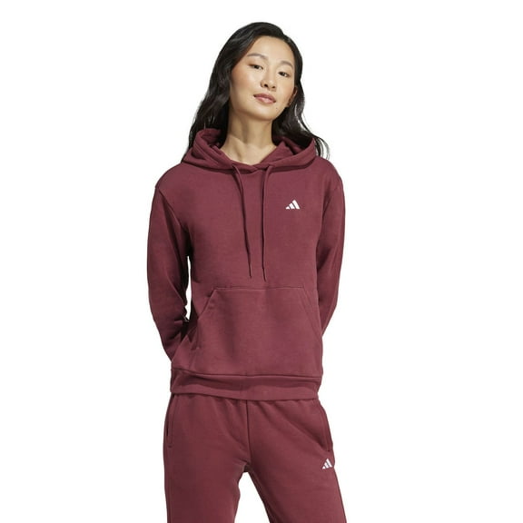 Women's adidas Essentials Feel Cozy Sportswear Hoodie Color: Shadow Red Size: X SMALL