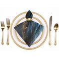 thumbnail image 2 of Nawy Gold and Blue Abstract Art Polyester Cloth Napkins for Dining Table Kitchen Daily Party Housewarming Farmhouse Decor 6 PCS, 2 of 7