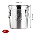 thumbnail image 4 of Drevy Stainless Steel Airtight Canister, Cereal Container with Airtight Lid and Handles Rice Bean Flour Oil Storage Bucket Sugar Milk Canisters for Home Kitchen Counter Storing Food (6L), 4 of 8