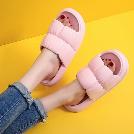 

Binmer Slippery Slippers Female Summer Indoor And Outdoor Wear Thick Bottom Couples Home Household Bathroom Drag Eva Sandals