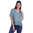 thumbnail image 2 of Moomaya Printed Casual Top For Womens V-Neck Summer Top Short Sleeve Blouse T-shirt, 2 of 6