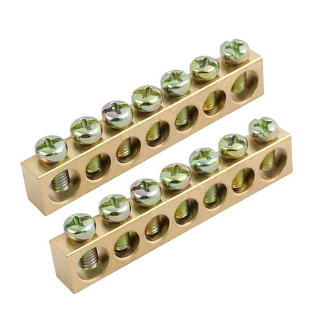 2Pcs 7*11 Wire Connection Screw Terminal Strip Copper terminal 7 Positions