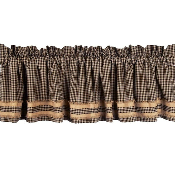 Newbury Gingham With Oat Trim Valance Red or Black