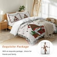 thumbnail image 7 of Christmas Gnome Bedding Duvet Cover Set Full Size 4 Pieces Red Green Winter Dwarfs Xmas Retro Linen Bedding Set with Zipper Closure, 1 Comforter Cover 86x86 Inches 1 Flat Sheet & 2 Pillow Cases, 7 of 7