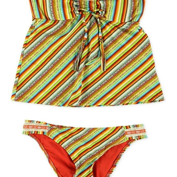 Lucky Brand Womens Santiago Side Tab 2 Piece Bandini, Orange, Small