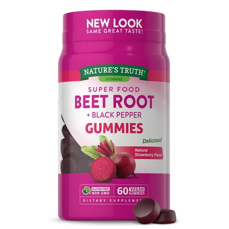 Beet Root Gummies | 60 Count | Vegan, Non-GMO &...