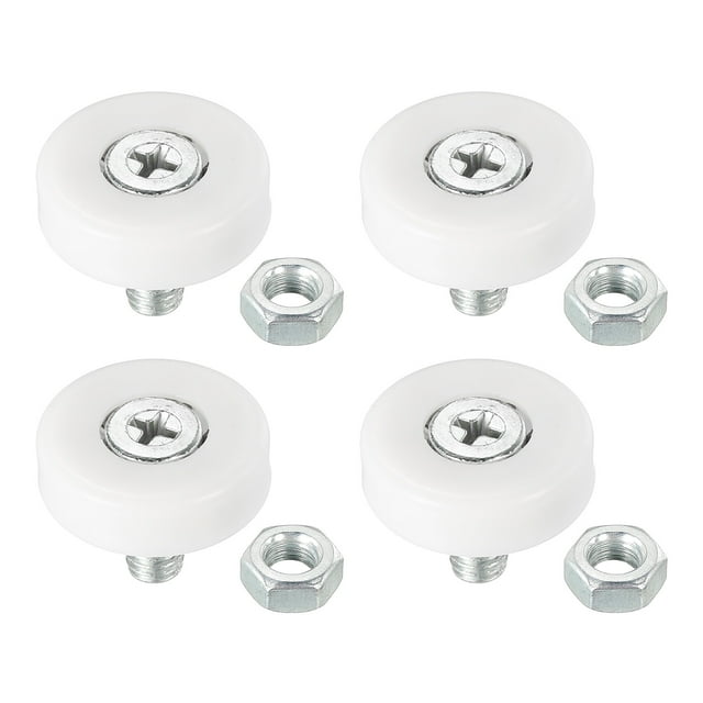 Uxcell Ruedas de Cajón de 22 mm, 4 Ruedas de Reemplazo de Plástico para Cajón con Cojinetes y Tuercas