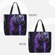 thumbnail image 2 of Balery Purple Plant White Tiger Bolsa de Mano para Mujeres con Cremallera, Bolsa de Gimnasio con Compartimentos, Bolsa para Laptop, Bolsa para Trabajo, 2 of 7