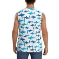 thumbnail image 4 of Fotbe Men's Party Shark Cute Print Men's Sleeveless Muscle Tank Tops Casual T-Shirts for Gym Workout Beach-Large, 4 of 8