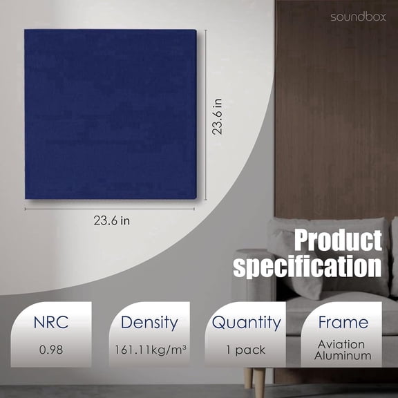 23.6"x23.6" Acoustic Panels, Sound Absorbing Wall Panels for Noise Reduction, Studio / Office