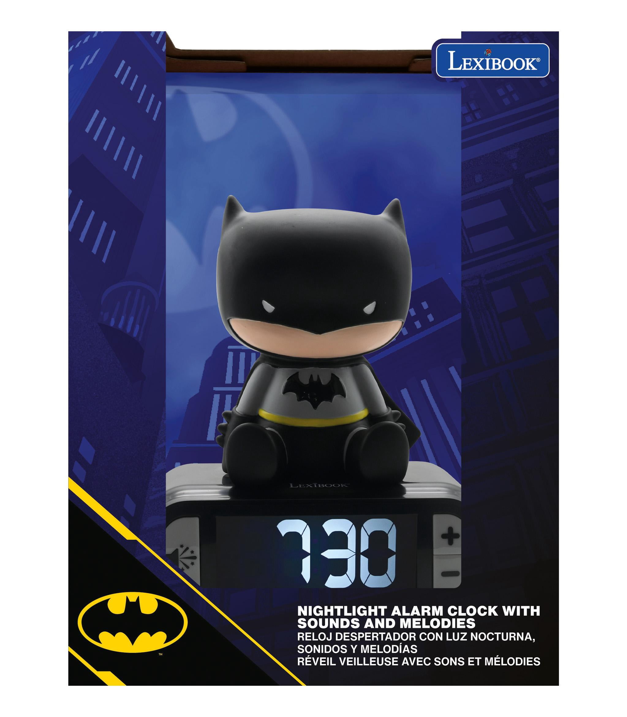 Lexibook - Batman Digital Alarm Clock with Night Light Snooze, Clock, Luminous Batman, Black Colour