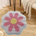 thumbnail image 1 of Flower Shaped Bathroom Rug | Absorbent Floor Mat for Kitchen & Entryway | Non Slip Foot Mat with Microfiber Pile | 60x60 cm Washable Polyester Mat for Home Decor & Pet Area, 1 of 6