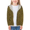 Boys Girls Zip Up Hoodie, gold black Leopard trendy Kids Athletic
