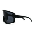 thumbnail image 4 of Mens Exposed Lens Oversize Shield Sport Plastic Sunglasses Black, 4 of 4