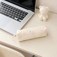 thumbnail image 5 of Cute Corduroy Pencil Case Pouches with Zipper, Large Flower Printing Pen Bag Stationery Marker Organizer, Pencil Case Dispenser for Classroom School Crayon Box, 5 of 7