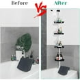 thumbnail image 6 of GOGRANT Rust-Resistant Corner Shower Caddy for Bathroom, 4 Adjustable Shelves with Tension Pole, for Bath and Shower Storage, up to 123 Inch, Black & White, 6 of 6