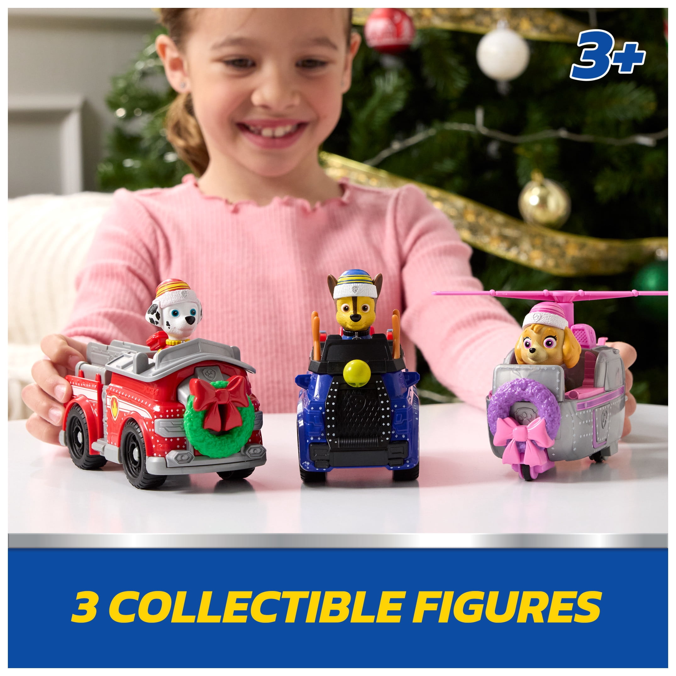 PAW Patrol Holiday Vehicle Bundle - Chase, Marshall, Skye & 3 Holiday-themed Vehicles, for Kids 3+
