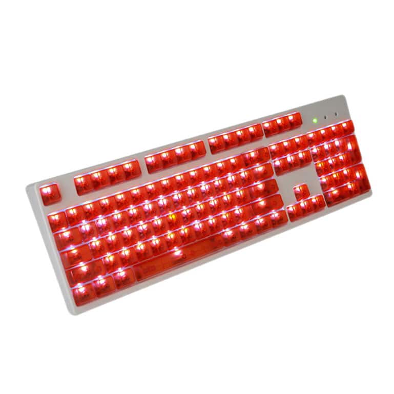 OEM Profile Translucent Keycaps 104 Key Set (Red)