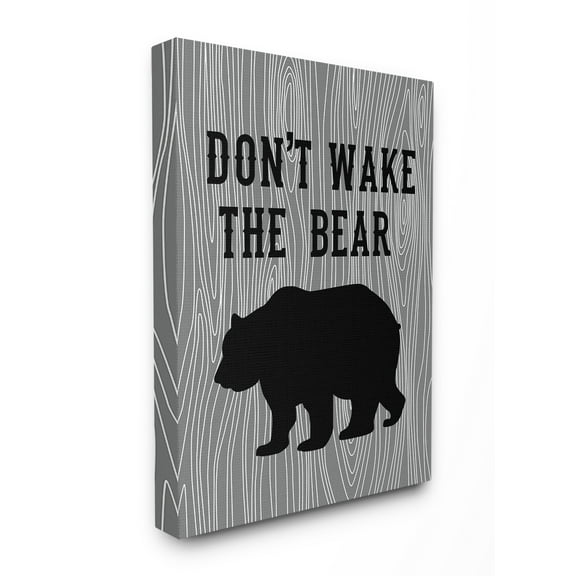 The Stupell Home Decor Collection Don't Wake The Bear Stretched Canvas Wall Art, 30 x 1.5 x 40
