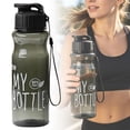 thumbnail image 2 of Sports Water Bottle,Durable Water Bottle,Leakproof Wide Mouth Bottle,Water Bottle With Wrist Strap,BPA Free,Portable Sports Water Bottle,Drinking Cup with Handle for Camping Gym(Black), 2 of 8