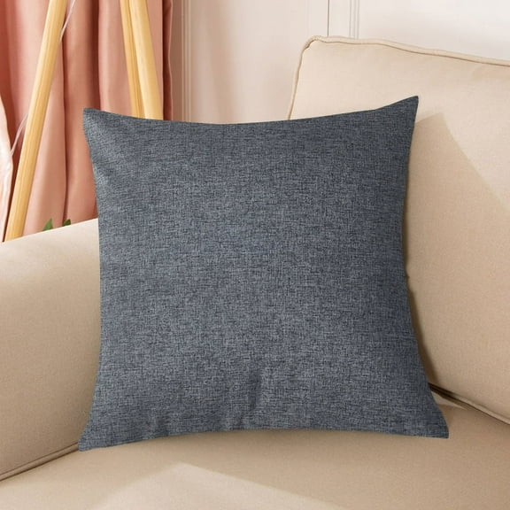 Zhuge 3Pcs Solid linen pillowcase Classic and timeless, pure color simple pillowcase, with any bed is brilliant 15.75x15.75inch(Smoky grey)