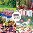 thumbnail image 4 of Dmlowu 4th of July Decorations Placemats Heat Proof Table Mats Memorial Day Decorations Non Slip Outdoor Placemats for Restaurants Dining Table Party Travel, 4 of 6