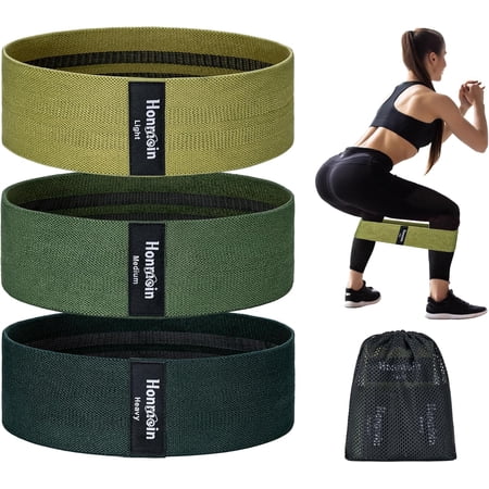 Resistance Bands for Working Out, 3 Levels Exercise Bands Workout Bands Set for Women Men, Hip Legs Booty Bands for Home Fitness, Gym, Yoga, Pilates Green