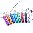 thumbnail image 7 of 12 pcs  Aluminum Alloy Multifunction Whistle Mini Emergency Hiking Camping Survival Whistle（random color）, 7 of 7