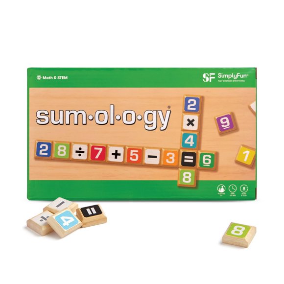 SimplyFun Sumology Math Game - One of The Most Fun Math Games for Kids Ages 8-12 - Practice Addition, Subtraction, Multiplication and Division - 2 or More Players or