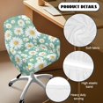 thumbnail image 5 of ZIATUBLES Daisy Print Curved Back Dining Chair Covers with Arms Stretchable Home Office Mid-Back Armchair Slipcover Reusable Modern Accent Vanity Desk Chair Cover with Elastic Bottom, 5 of 7