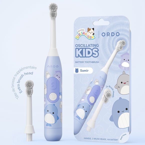 Ordo Oscillating Kids Battery Toothbrush - Squishmallows Samir - Blue