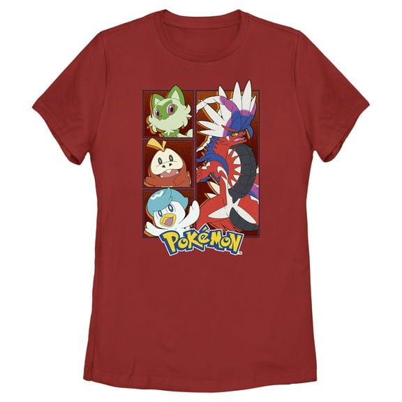 Women's Pokemon Koraidon Group  Graphic Tee Red X Large