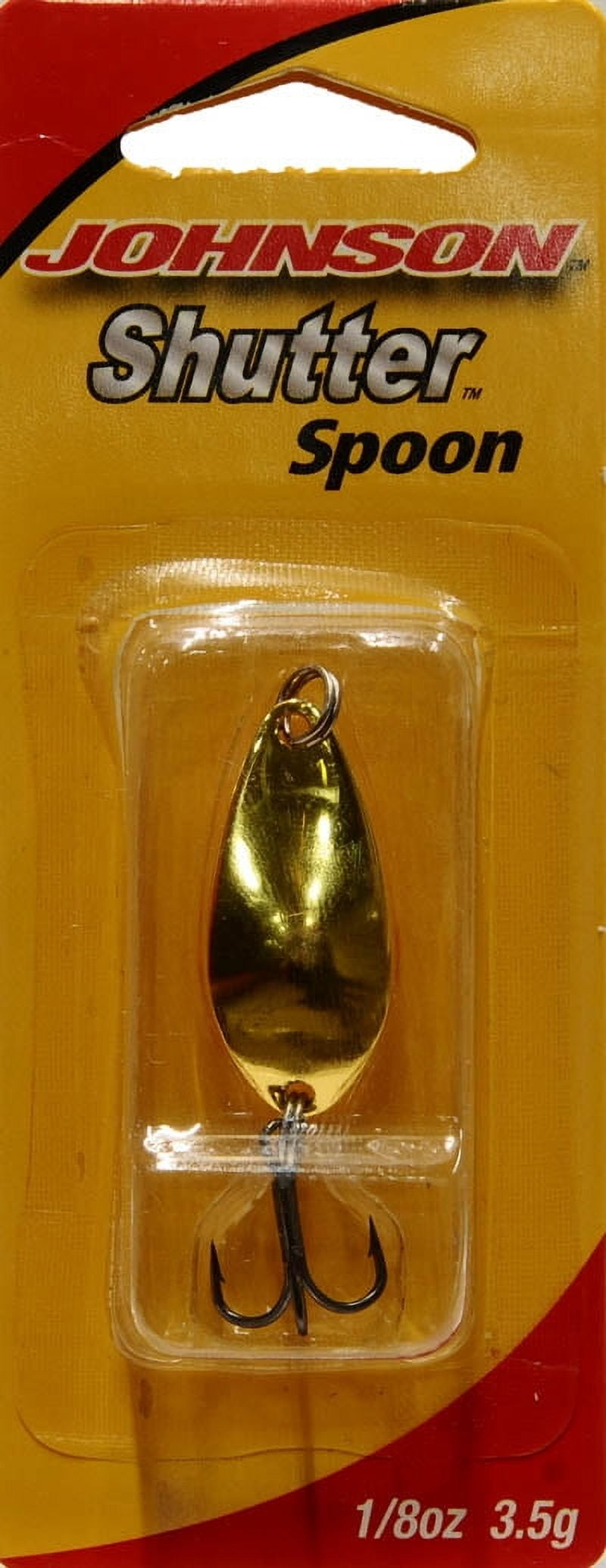 (2 pack) Johnson Shutter Spoon Fishing Lure, Gold, 1.25 in