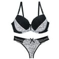 thumbnail image 2 of HCNTES Women's Sexy Lingerie - Underwire Push Up Scallop Floral Lace Sheer Bra and Cheeky Panty for a Flirty Look XL White, 2 of 8