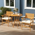 thumbnail image 2 of Outsunny 3 Piece Patio Set, Small Patio Table and Chairs w/ Cushions, Brown, 2 of 10