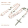 thumbnail image 2 of 6mm Glass Bead Rosary with 8mm Our Father Beads, Catholic Chain in Miraculous Metal Gift Box, First Communion and Personalised Blue Rosary, 2 of 7